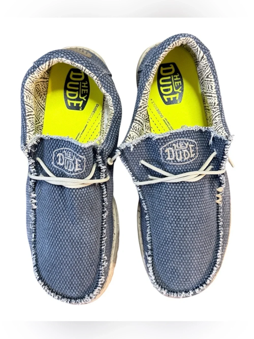 HEY DUDE Wally Braided Loafers Blue Night Men’s Size 10 - Picture 6 of 8